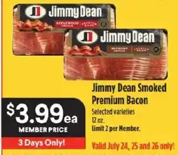 Raley's Jimmy Dean Smoked Premium Bacon offer