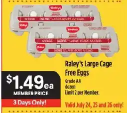 Raley's Raley's Large Cage Free Eggs offer