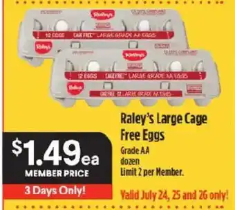 Raley's Raley's Large Cage Free Eggs offer