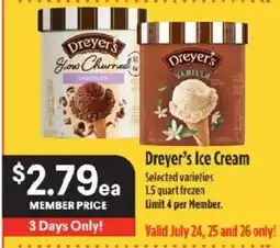 Raley's Dreyer's Ice Cream offer
