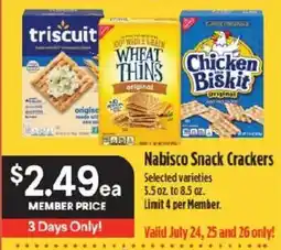 Raley's Nabisco Snack Crackers offer