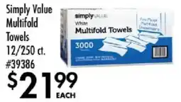 Smart & Final Simply Value Multifold Towels offer