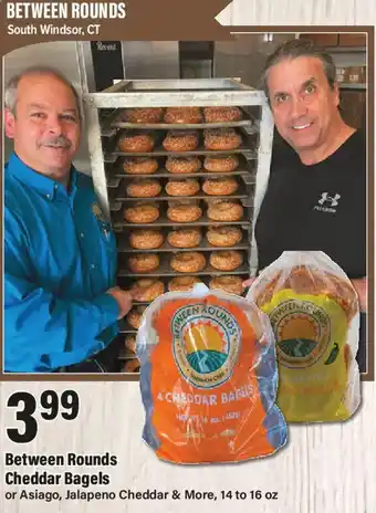 Big Y Between Rounds Cheddar Bagels offer
