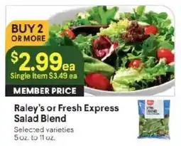Raley's Raley's or Fresh Express Salad Blend offer