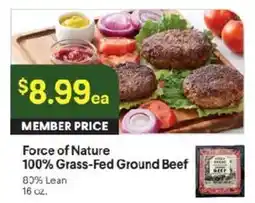 Raley's Force of Nature 100% Grass-Fed Ground Beef offer