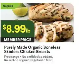 Raley's Purely Made Organic Boneless Skinless Chicken Breasts offer