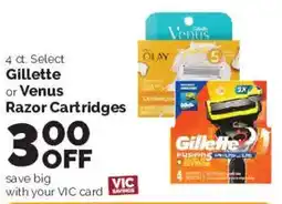 Harris Teeter Select Gillette or Venus Razor Cartridges offer