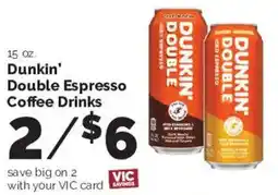 Harris Teeter Dunkin' Double Espresso Coffee Drinks offer