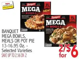 Ingles Markets Banquet mega bowls, meals or pot pie offer