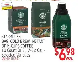 Ingles Markets Starbucks bag, cold brew, instant or k-cups coffee offer