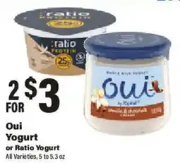 Big Y Oui Yogurt or Ratio Yogurt offer