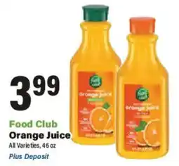 Big Y Food Club Orange Juice offer