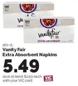 Harris Teeter Vanity Fair Extra Absorbent Napkins offer