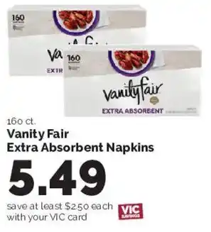Vanity Fair Extra Absorbent Napkins