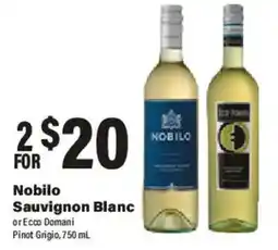 Big Y Nobilo Sauvignon Blanc or Eco Domani Pinot Grigio offer