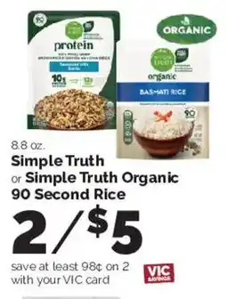 Harris Teeter Simple Truth or Simple Truth Organic 90 Second Rice offer