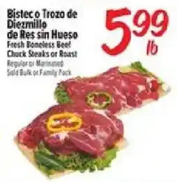 El Super Fresh Boneless Beef Chuck Steaks or Roast offer