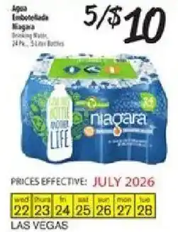 El Super Niagara bottled water offer