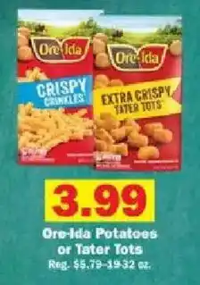 Schnucks Ore-Ida Potatoes or Tater Tots offer