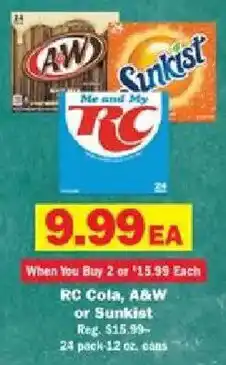 Schnucks RC Cola, A&W or Sunkist offer