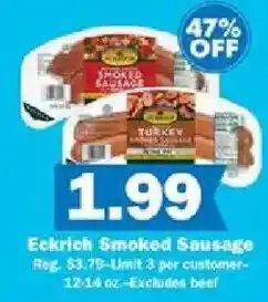 Schnucks Eckrich Smoked Sausage offer