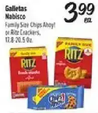 El Super Galletas Nabisco Family Size Chips Ahoy! or Ritz Crackers offer