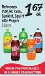 El Super Refrescos TUP, RC Cola, Sunkist, Squirt or Dr Pepper offer