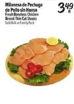 El Super Milanese de Pechuga de Pollo sin Hueso Fresh Boneless Chicken Breast Thin Cut Steaks offer
