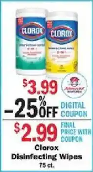 Schnucks Clorox disinfecting wipes offer