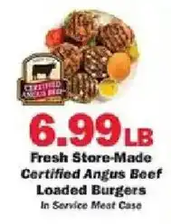 Schnucks Certified Angus Beef Loaded Burgers offer