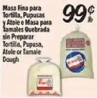 El Super Masa Fina for Tortilla, Pupusas, Atole or Masa for Tamales Quebrada offer