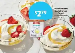 Aldi Friendly Farms Nonfat Greek Yogurt offer