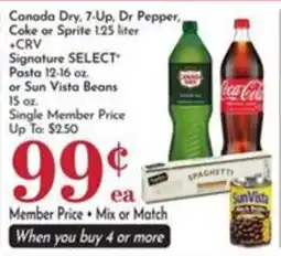 Pavilions Canada Dry, 7-Up, Dr Pepper, Coke or Sprite offer