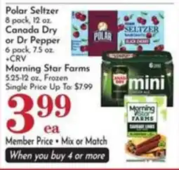 Pavilions Polar Seltzer or Canada Dry or Dr Pepper offer
