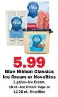 Schnucks Blue Ribbon Classics Ice Cream or Novelties offer