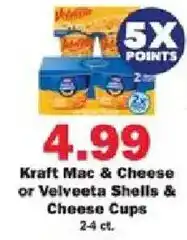 Schnucks Kraft Mac & Cheese or Velveeta Shells & Cheese Cups offer