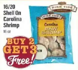 Lowes Foods High tide 16/20 shell on carolina shrimp offer