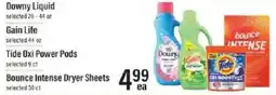 Lowes Foods Downy Liquid, Gain Life, Tide Oxi Power Pods, Bounce Intense Dryer Sheets offer