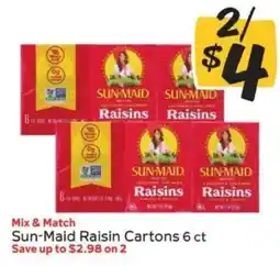 Winn Dixie Sun-Maid Raisin Cartons offer