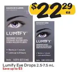 Winn Dixie Lumify eye drops offer