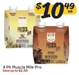 Winn Dixie 4 Pk Muscle Milk Pro offer