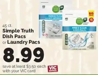 Harris Teeter Simple Truth Dish Pacs or Laundry Pacs offer