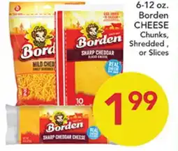 Pete's Fresh Market 6-12 oz. Borden CHEESE Chunks, Shredded , or Slices offer