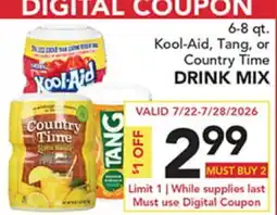 Pete's Fresh Market Kool-Aid, Tang, or Country Time DRINK MIX offer