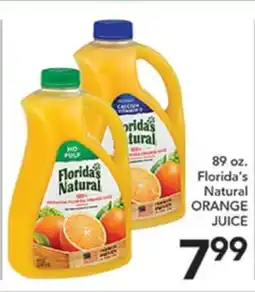 Pete's Fresh Market 89 oz. Florida's Natural ORANGE JUICE offer