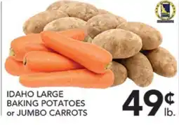 Pete's Fresh Market IDAHO LARGE BAKING POTATOES or JUMBO CARROTS offer