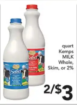 Pete's Fresh Market quart Kemps MILK offer