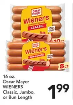 Pete's Fresh Market Oscar Mayer WIENERS Classic, Jumbo, or Bun Length offer