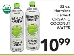 Pete's Fresh Market Harmless Harvest ORGANIC COCONUT WATER offer
