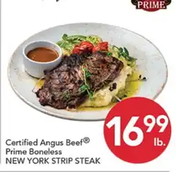 Pete's Fresh Market Certified Angus Beef Prime Boneless NEW YORK STRIP STEAK offer